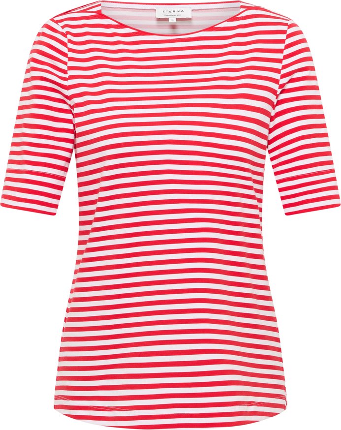 Schlupfbluse in weiß/rot gestreift