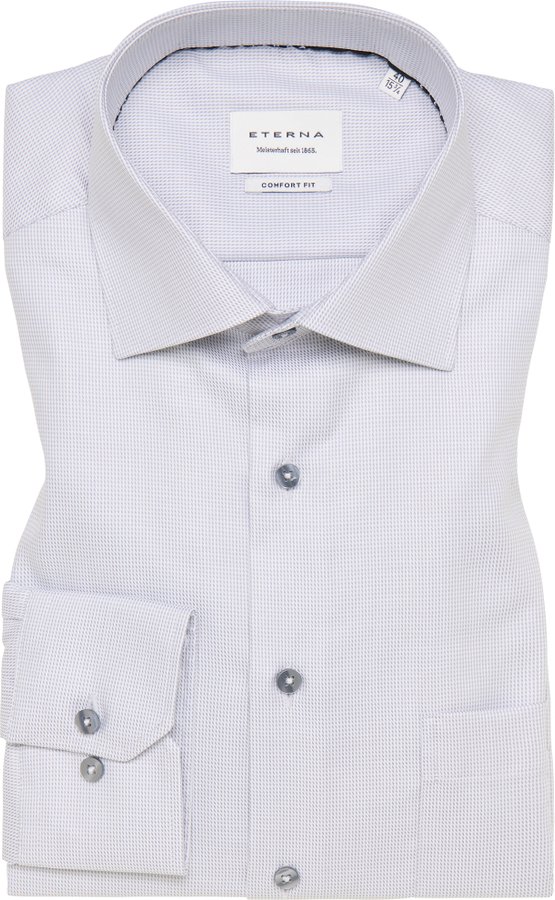 COMFORT FIT Hemd in grau strukturiert