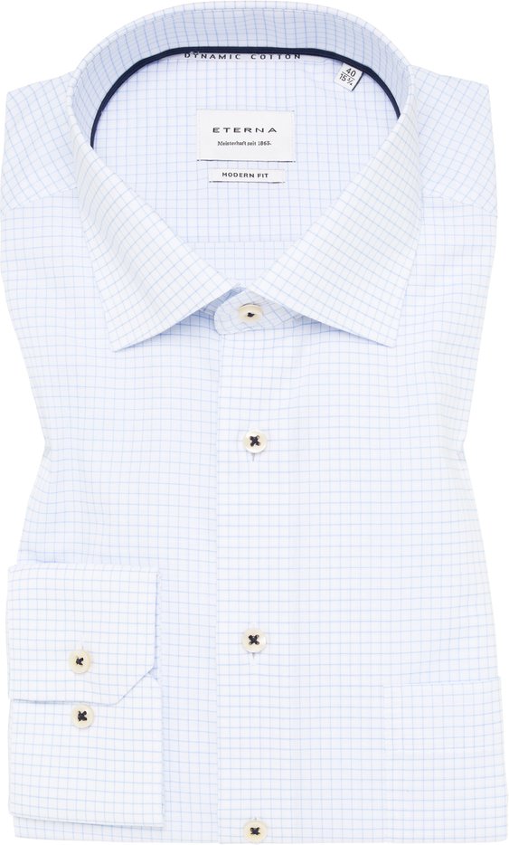 MODERN FIT Hemd in hellblau kariert