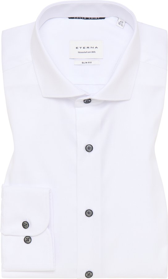 SLIM FIT Cover Shirt in weiß unifarben