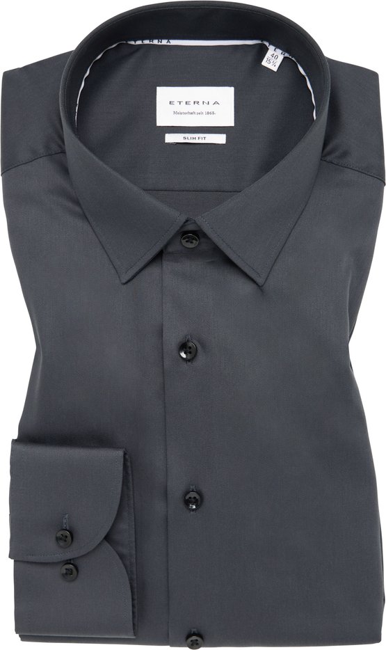 Thumbnail - SLIM FIT Hemd in anthrazit unifarben