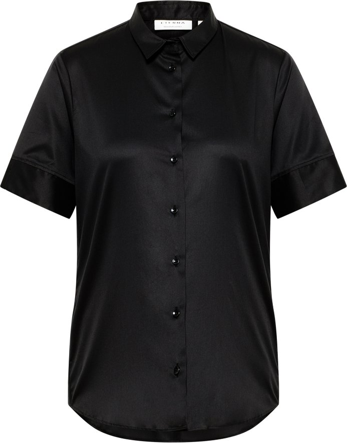 Cover Shirt Bluse in schwarz unifarben