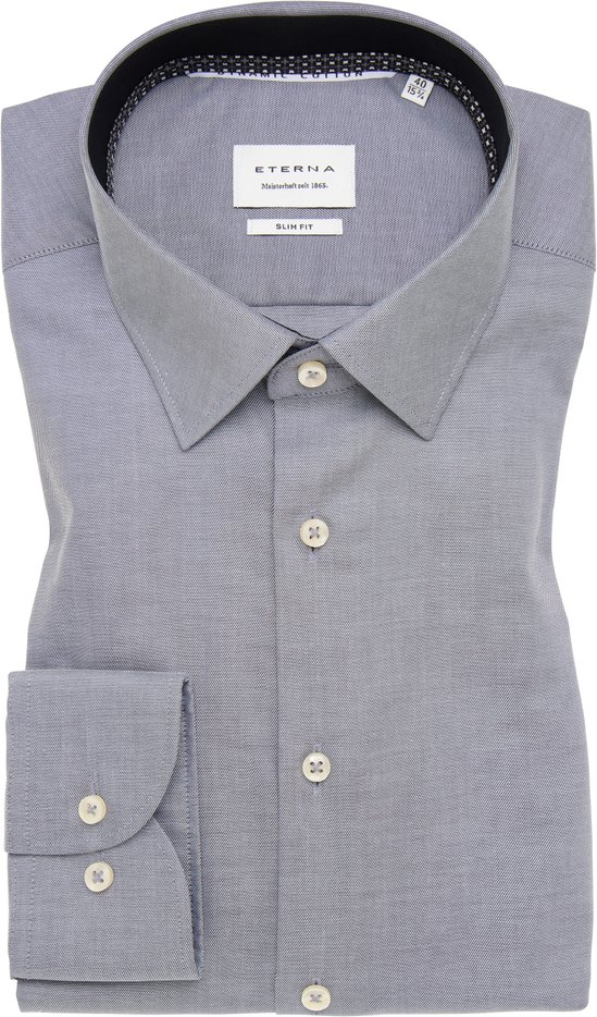 SLIM FIT Hemd in stahlgrau unifarben