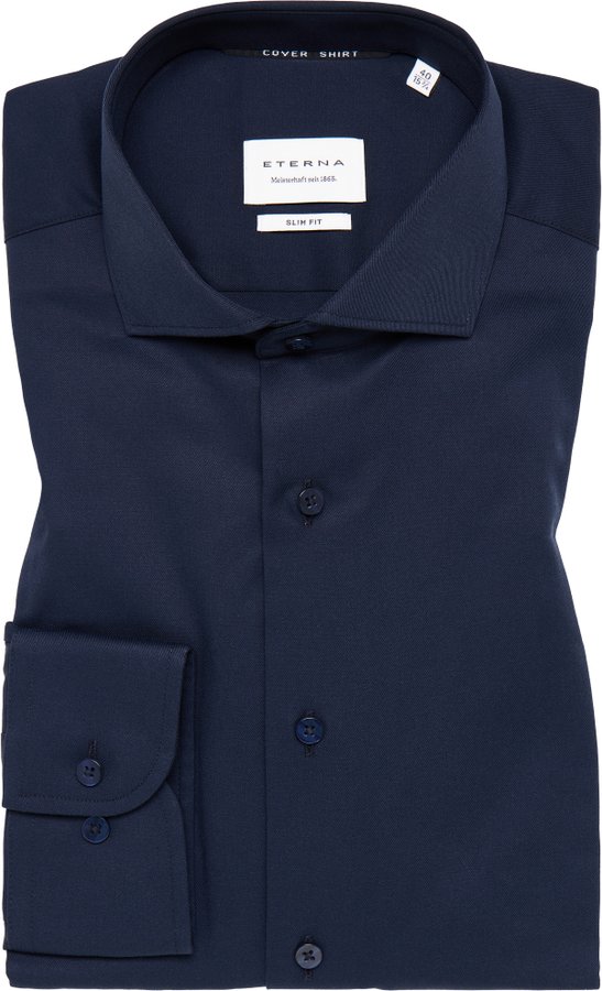 Thumbnail - SLIM FIT Cover Shirt in navy unifarben