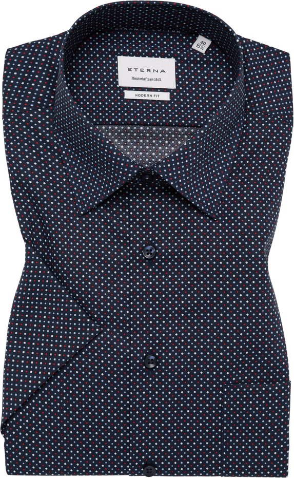 MODERN FIT Hemd in rot bedruckt