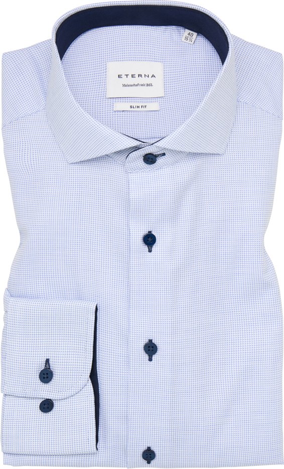 Thumbnail - SLIM FIT Hemd in hellblau strukturiert