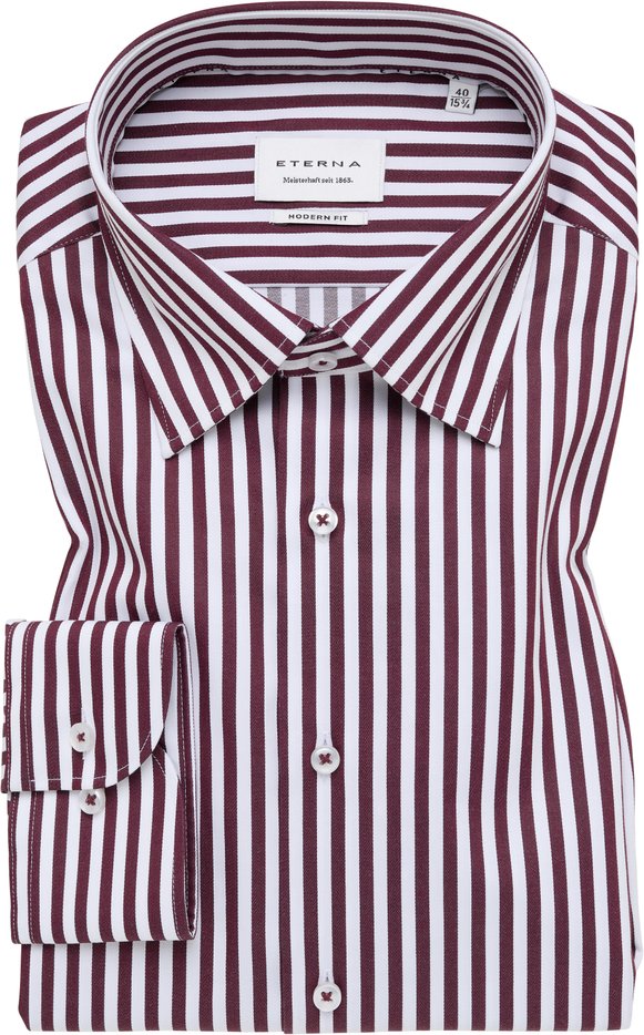 Thumbnail - MODERN FIT Hemd in plum gestreift