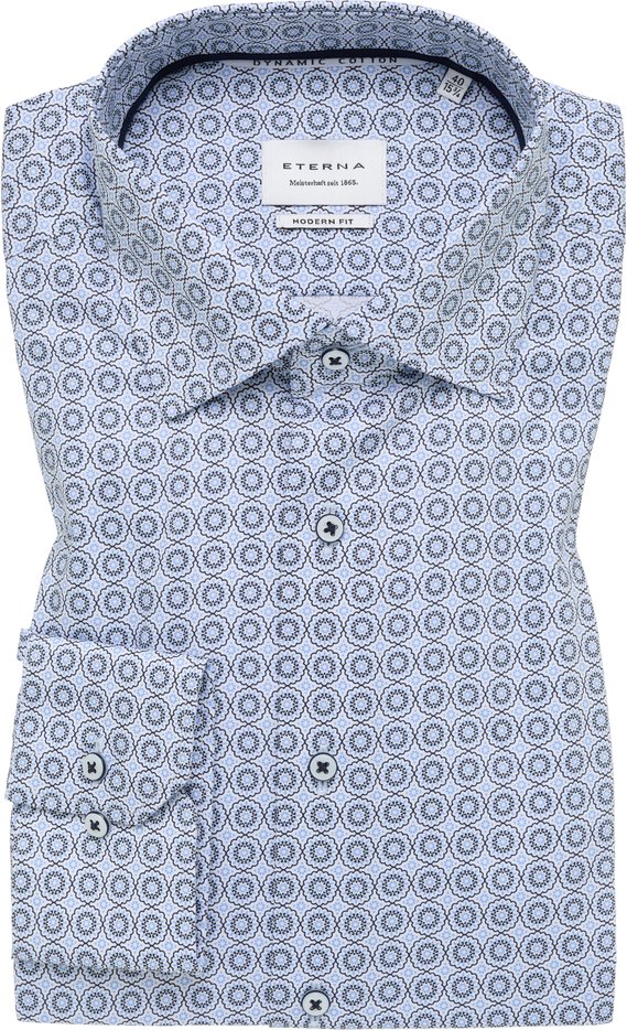MODERN FIT Dynamic Cotton in royal blau bedruckt