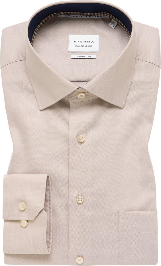 COMFORT FIT Hemd in mandel unifarben