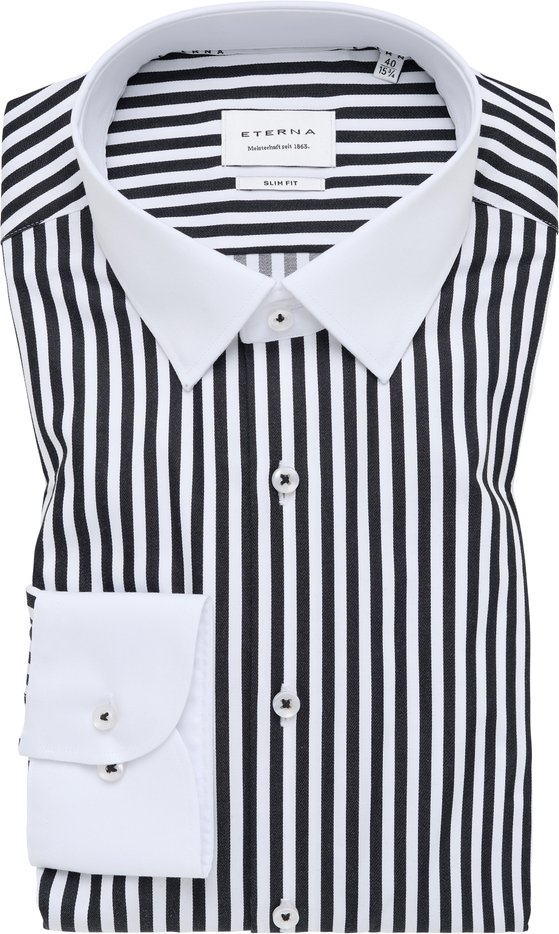 Thumbnail - SLIM FIT Hemd in schwarz gestreift