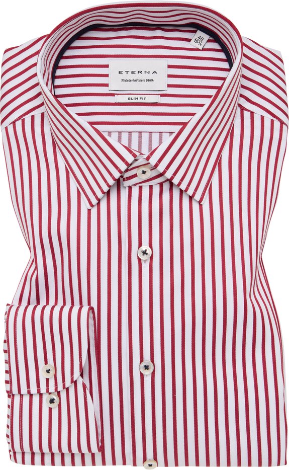 SLIM FIT Hemd in rot gestreift