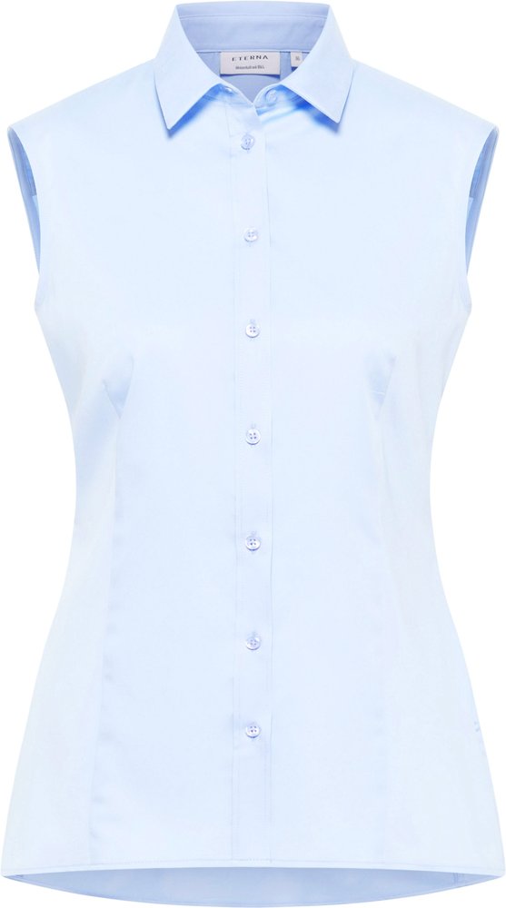 Satin Shirt Bluse in hellblau unifarben