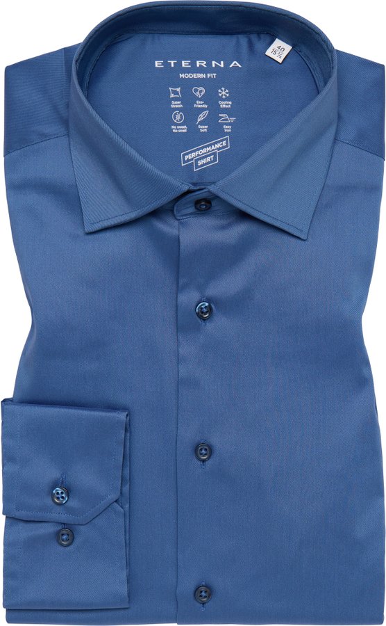 MODERN FIT Performance Shirt in rauchblau unifarben