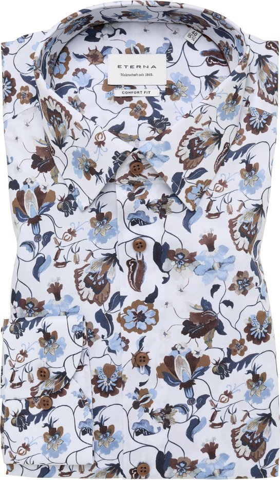 COMFORT FIT Hemd in mandel bedruckt