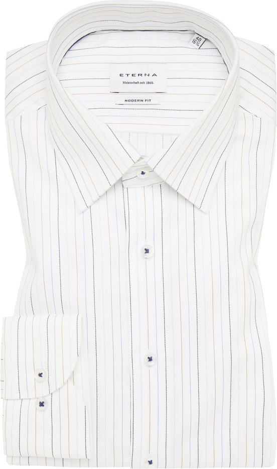 MODERN FIT Hemd in blau gestreift