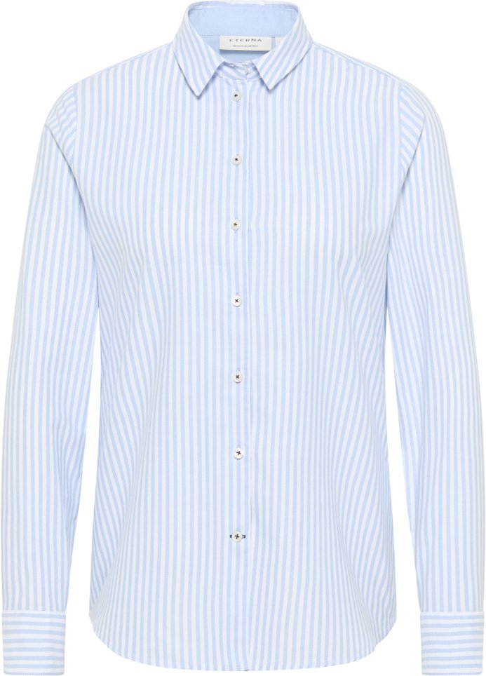 Thumbnail - Oxford Shirt Bluse in hellblau gestreift