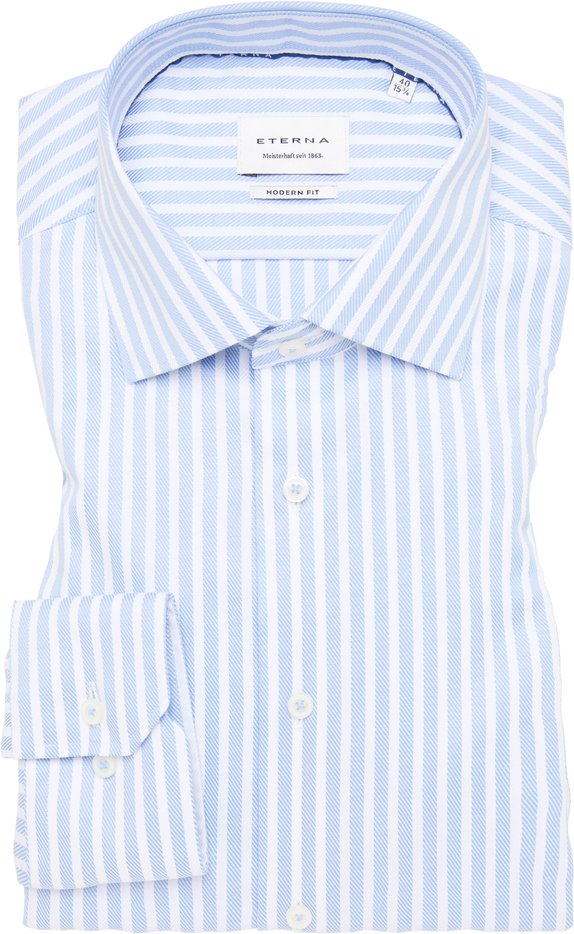 MODERN FIT Hemd in hellblau gestreift