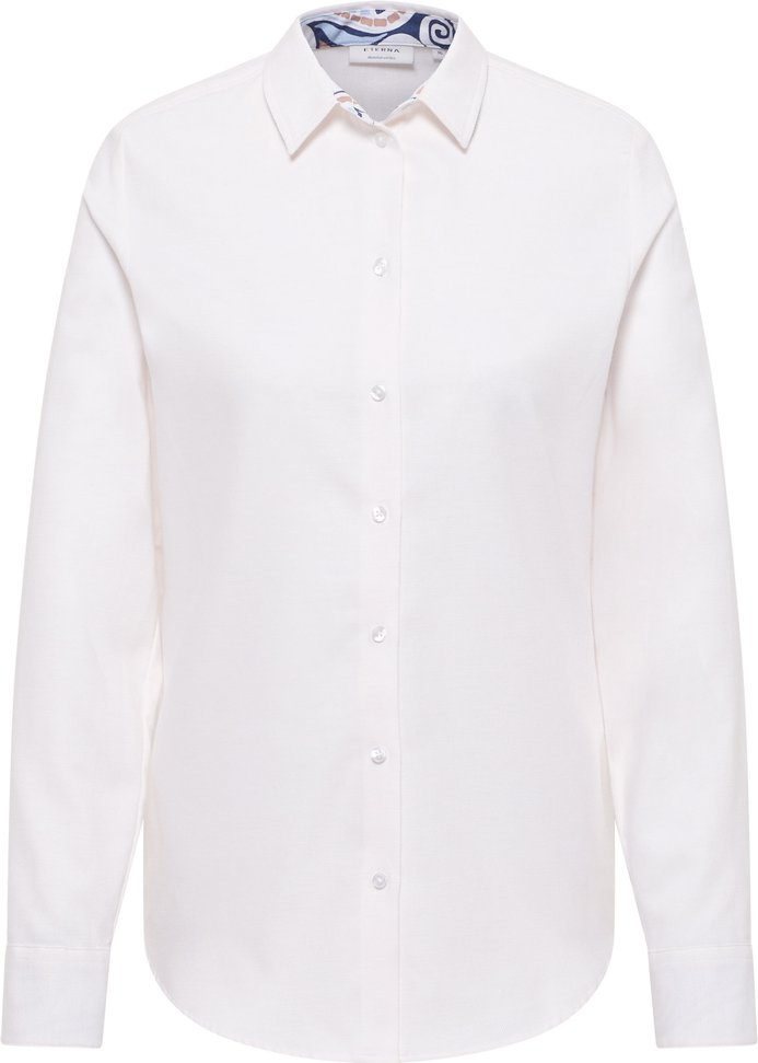 Hemdbluse in off-white unifarben