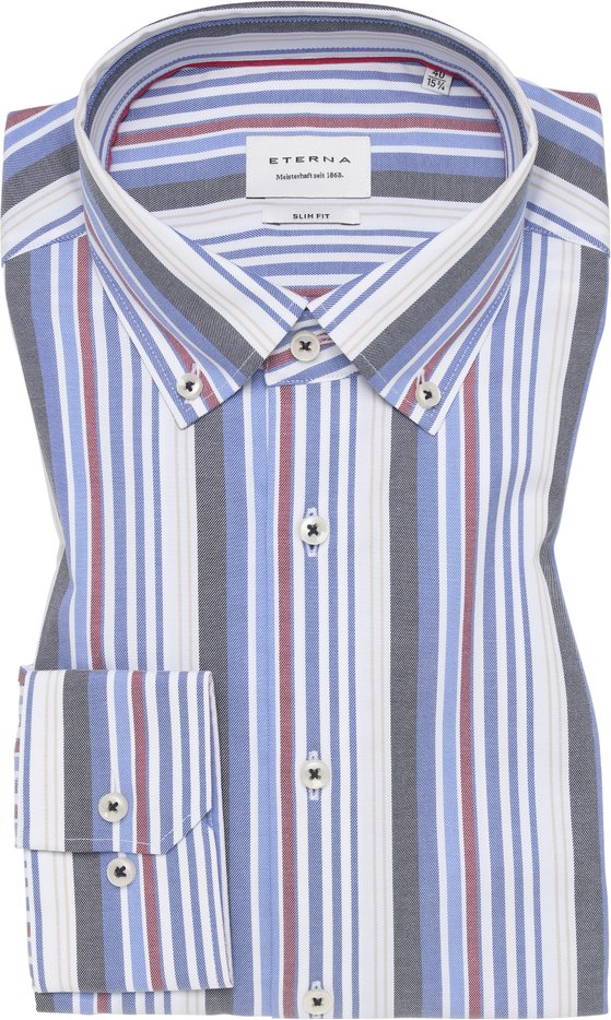 SLIM FIT Hemd in royal blau gestreift