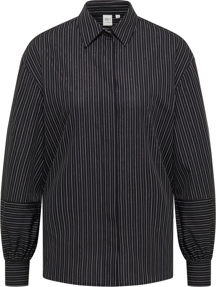 Thumbnail - Hemdbluse in schwarz gestreift