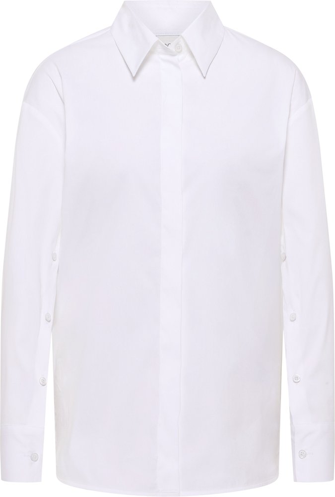 Thumbnail - Signature Shirt Bluse in weiß unifarben