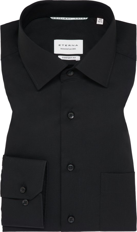 Thumbnail - COMFORT FIT Original Shirt in schwarz unifarben