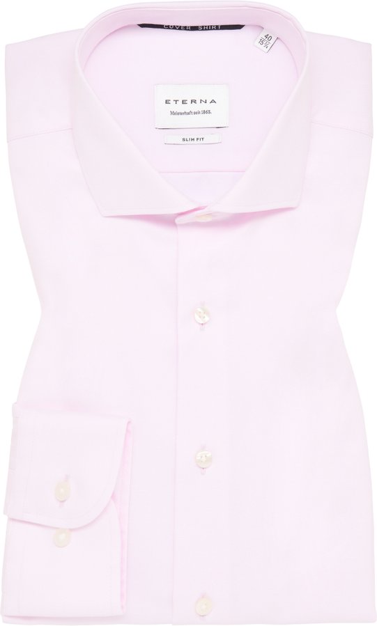 SLIM FIT Cover Shirt in rosa unifarben