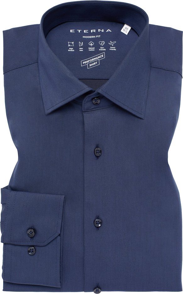 Thumbnail - MODERN FIT Performance Shirt in navy unifarben