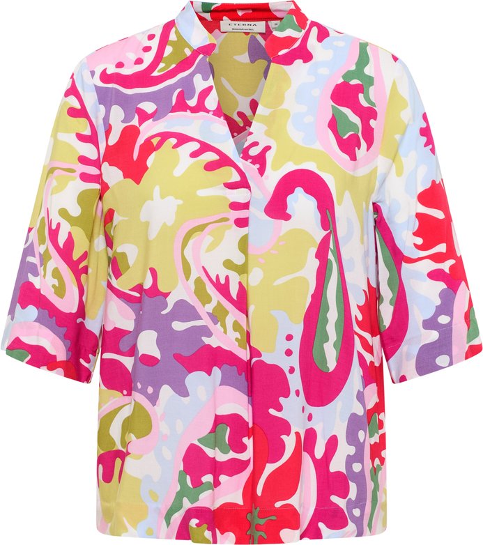 Schlupfbluse in rosa bedruckt