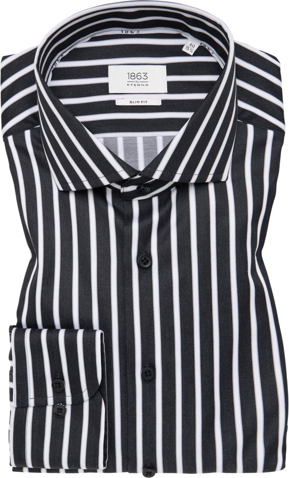Thumbnail - SLIM FIT Hemd in schwarz gestreift