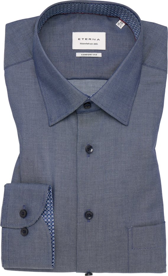 Thumbnail - COMFORT FIT Hemd in denim strukturiert