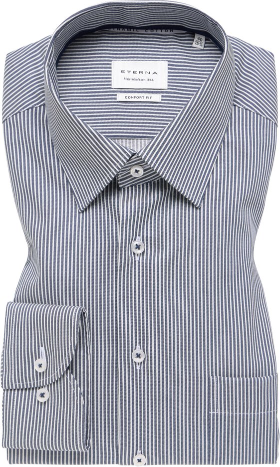 COMFORT FIT Hemd in navy gestreift