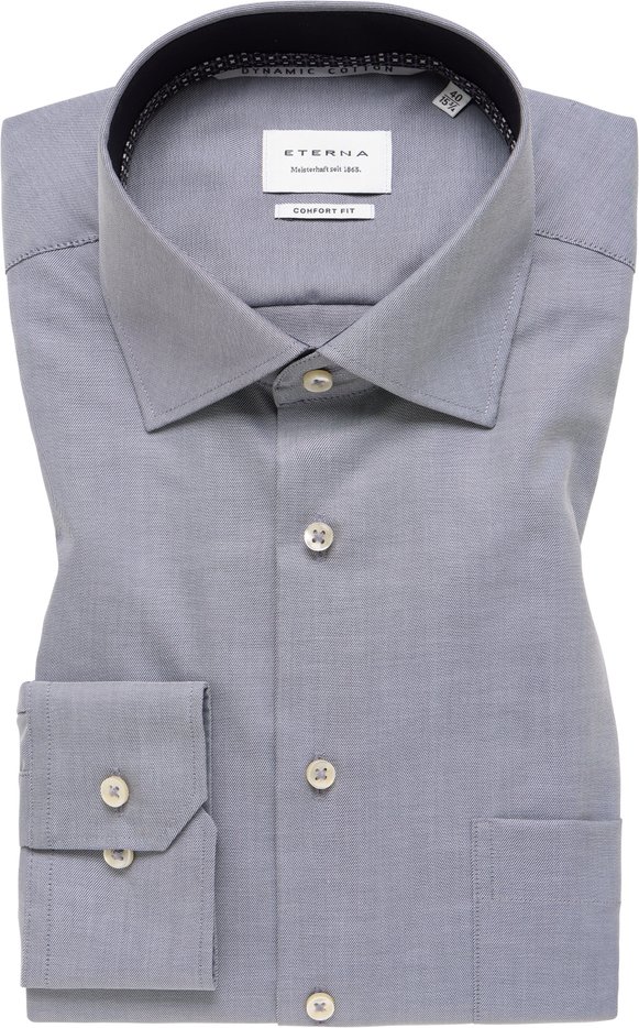COMFORT FIT Hemd in stahlgrau unifarben