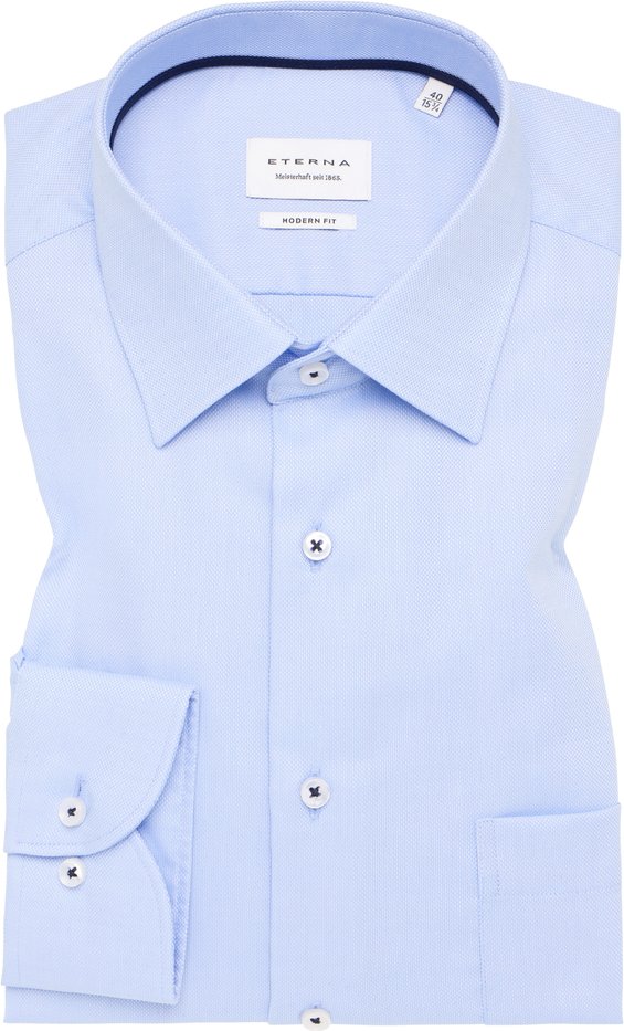 Thumbnail - MODERN FIT Hemd in hellblau strukturiert