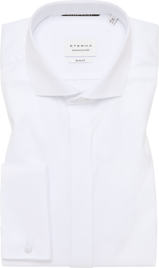 SLIM FIT Cover Shirt in weiß unifarben