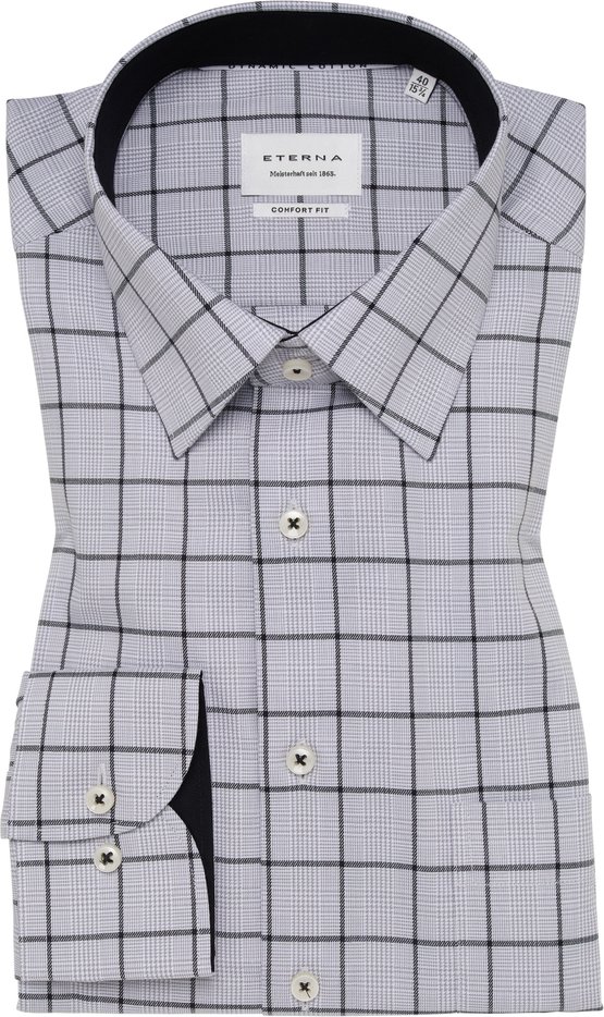COMFORT FIT Hemd in silber kariert