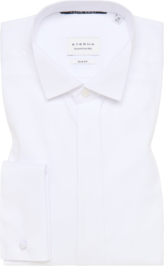 Thumbnail - SLIM FIT Cover Shirt in weiß unifarben