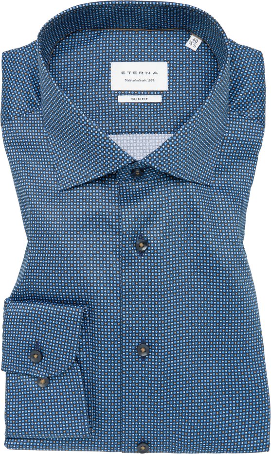 SLIM FIT Hemd in rauchblau bedruckt