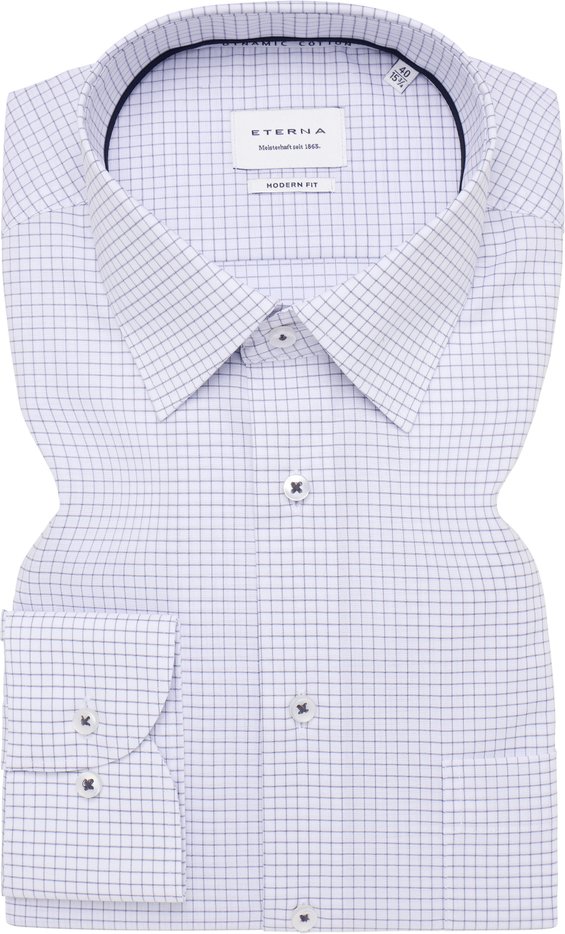 Thumbnail - MODERN FIT Dynamic Cotton in hellgrau kariert