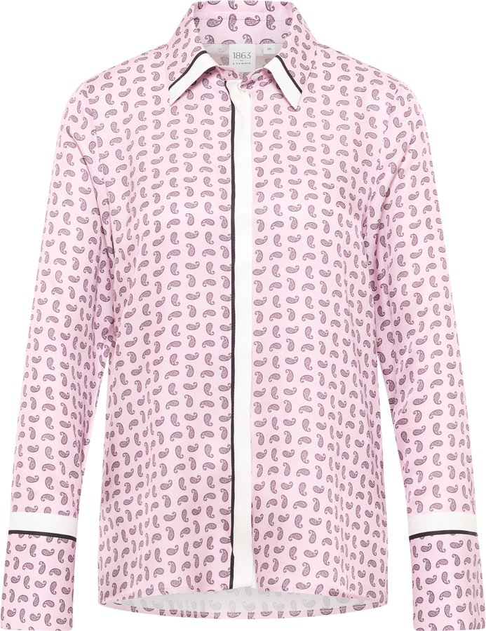 Hemdbluse in rosa bedruckt