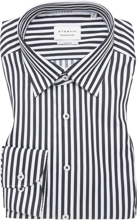 Thumbnail - SLIM FIT Hemd in schwarz gestreift