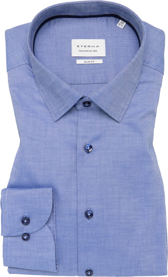Thumbnail - SLIM FIT Hemd in navy strukturiert