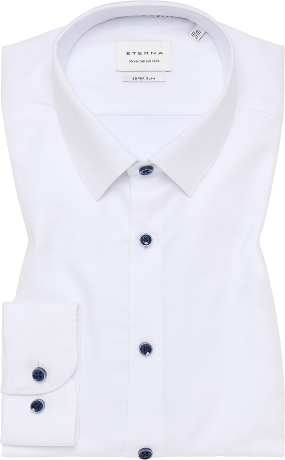 SUPER SLIM Hemd in weiß strukturiert