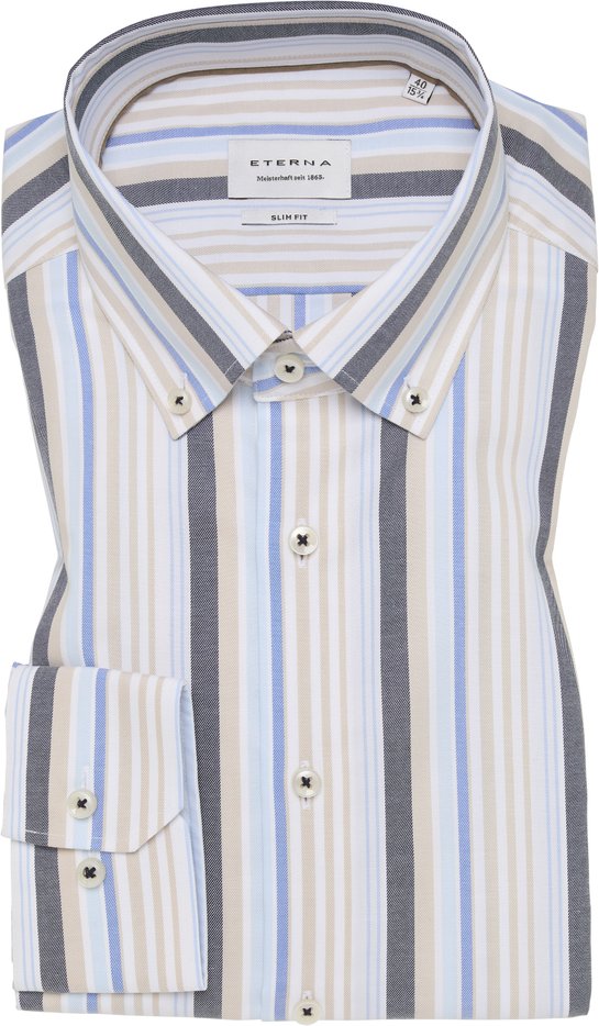 SLIM FIT Hemd in beige gestreift