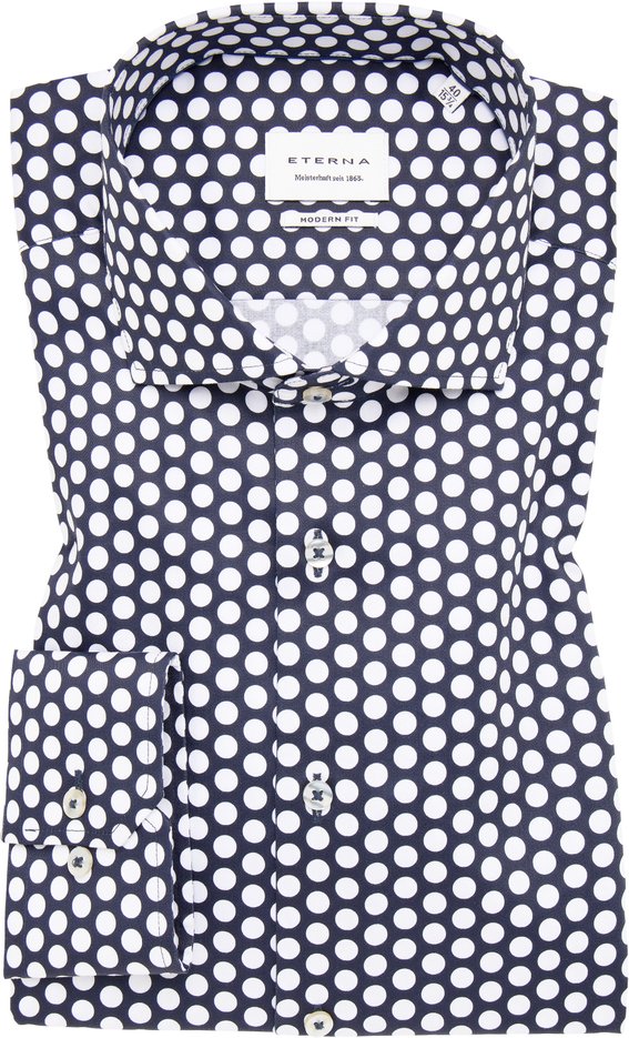 MODERN FIT Hemd in navy bedruckt