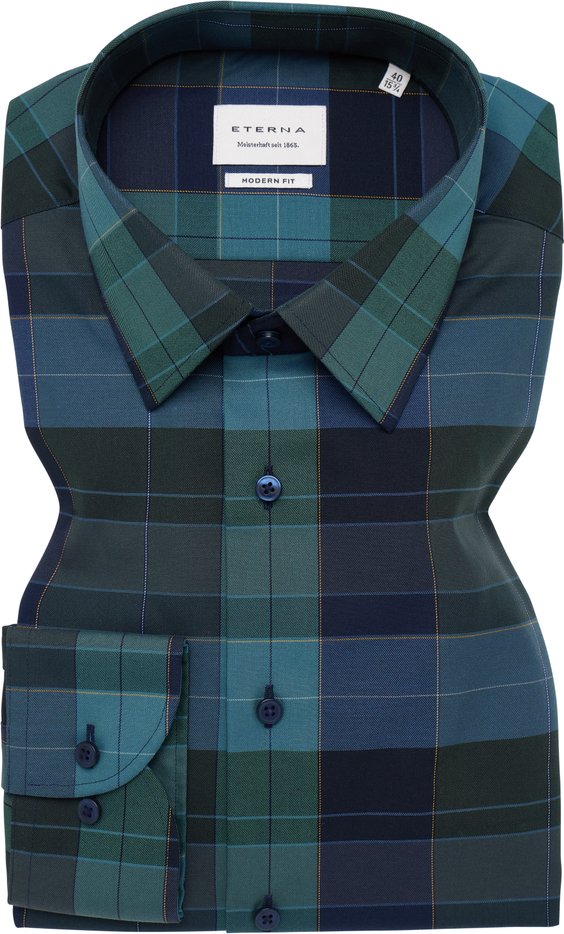 Thumbnail - MODERN FIT Hemd in dunkelblau kariert