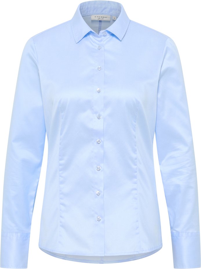 Cover Shirt Bluse in hellblau unifarben
