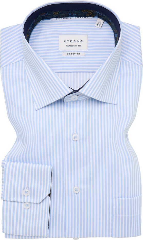 Thumbnail - COMFORT FIT Dynamic Cotton in himmelblau gestreift