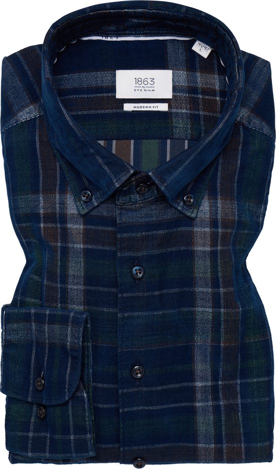 Thumbnail - MODERN FIT Hemd in dunkelblau kariert