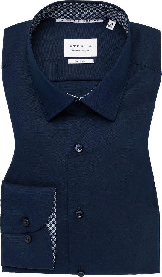 Thumbnail - SLIM FIT Dynamic Cotton in navy unifarben